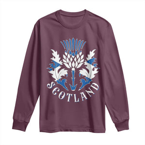 Scotland Thistle Floral Emblem Long Sleeve Shirt Stylized Gothic Heraldry Scottish Heritage Pride