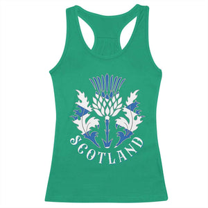 Scotland Thistle Floral Emblem Racerback Tank Top Stylized Gothic Heraldry Scottish Heritage Pride