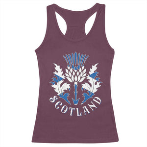Scotland Thistle Floral Emblem Racerback Tank Top Stylized Gothic Heraldry Scottish Heritage Pride