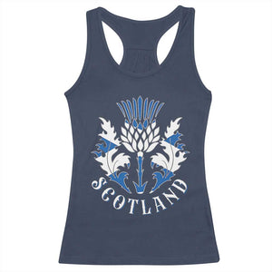 Scotland Thistle Floral Emblem Racerback Tank Top Stylized Gothic Heraldry Scottish Heritage Pride