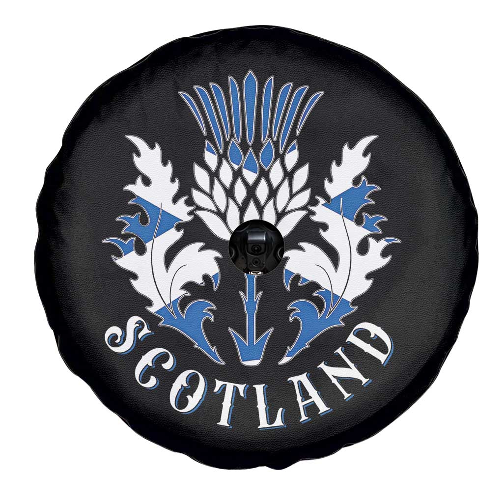 Scotland Thistle Floral Emblem Spare Tire Cover Stylized Gothic Heraldry Scottish Heritage Pride
