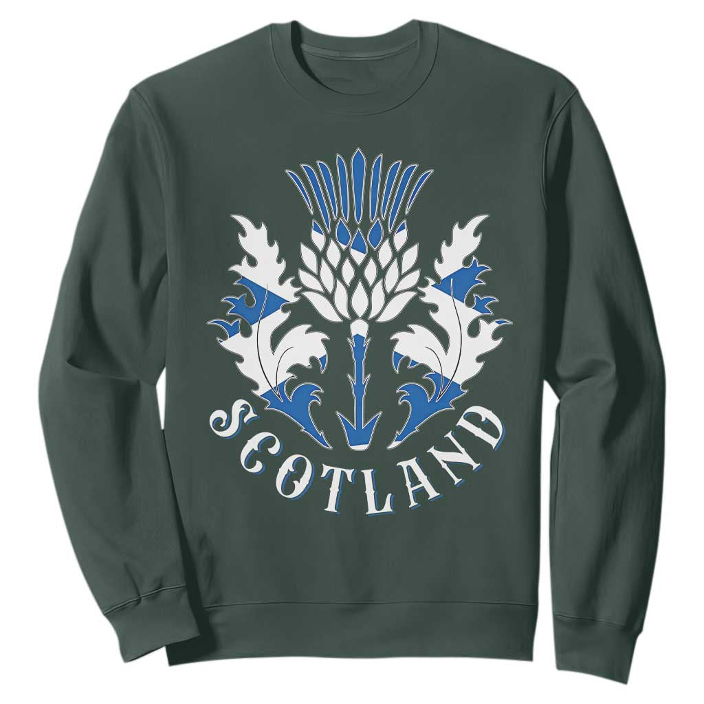 Scotland Thistle Floral Emblem Sweatshirt Stylized Gothic Heraldry Scottish Heritage Pride