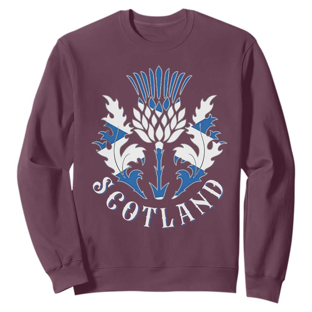 Scotland Thistle Floral Emblem Sweatshirt Stylized Gothic Heraldry Scottish Heritage Pride
