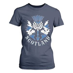Scotland Thistle Floral Emblem T Shirt For Women Stylized Gothic Heraldry Scottish Heritage Pride