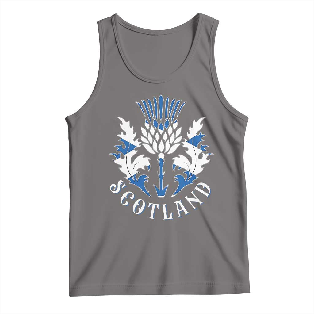 Scotland Thistle Floral Emblem Tank Top Stylized Gothic Heraldry Scottish Heritage Pride