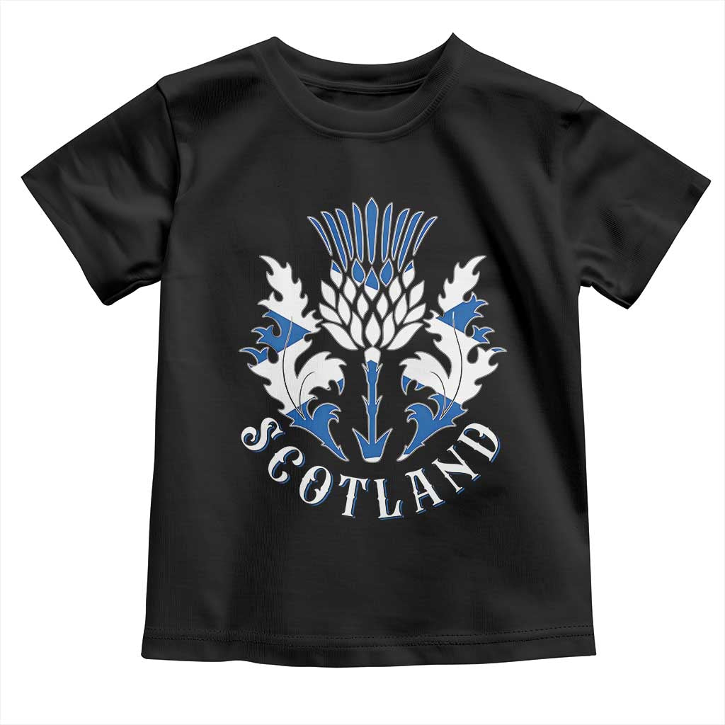 Scotland Thistle Floral Emblem Toddler T Shirt Stylized Gothic Heraldry Scottish Heritage Pride TS02 Black Print Your Wear