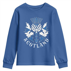 Scotland Thistle Floral Emblem Youth Sweatshirt Stylized Gothic Heraldry Scottish Heritage Pride