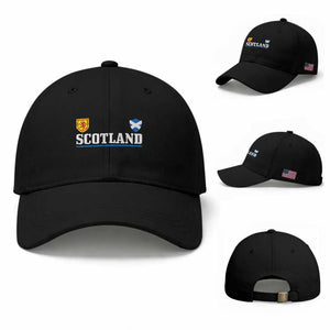 Scotland Dual Crest Lion Rampant Shield Saltire Flag Baseball Cap Football Fans Match Day