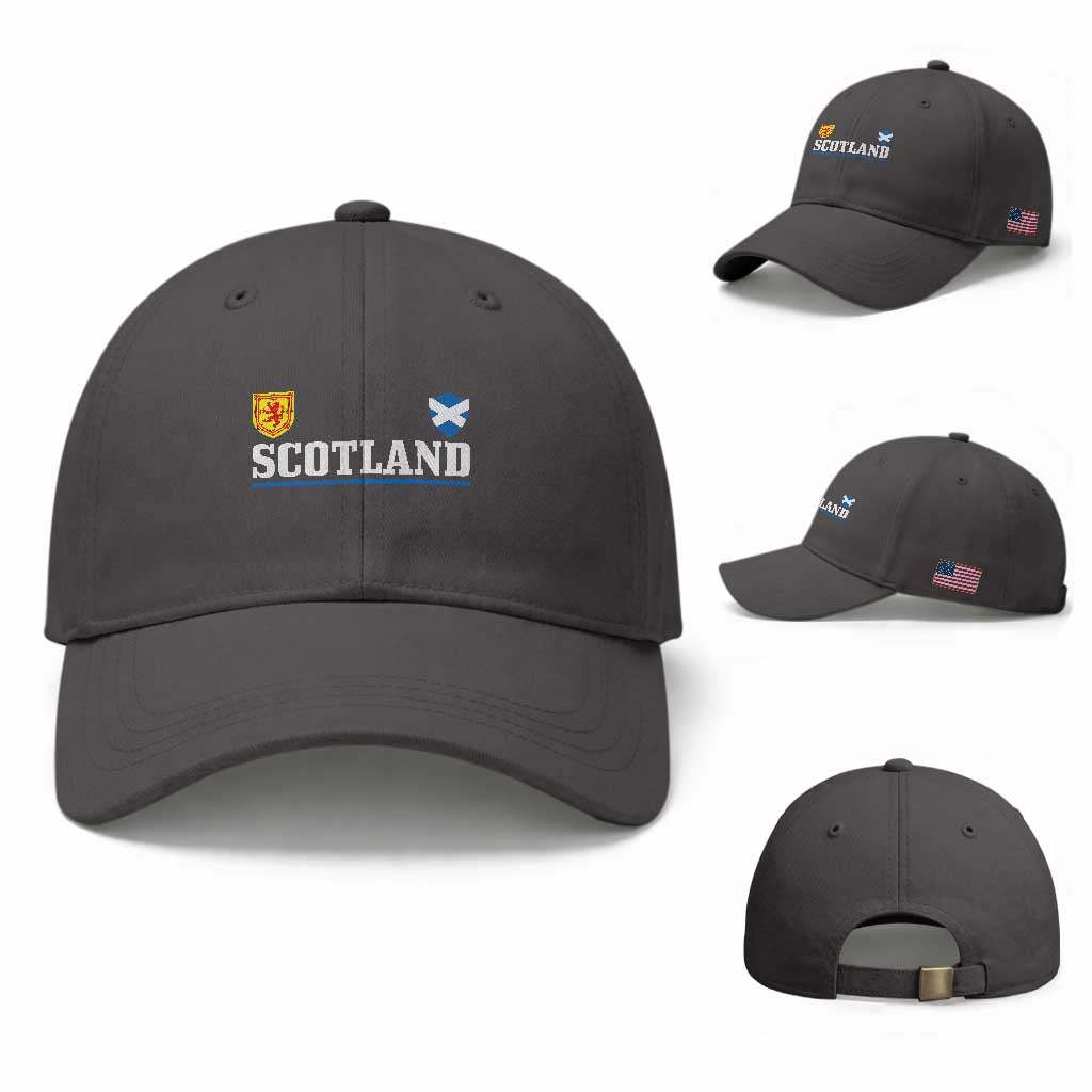Scotland Dual Crest Lion Rampant Shield Saltire Flag Baseball Cap Football Fans Match Day