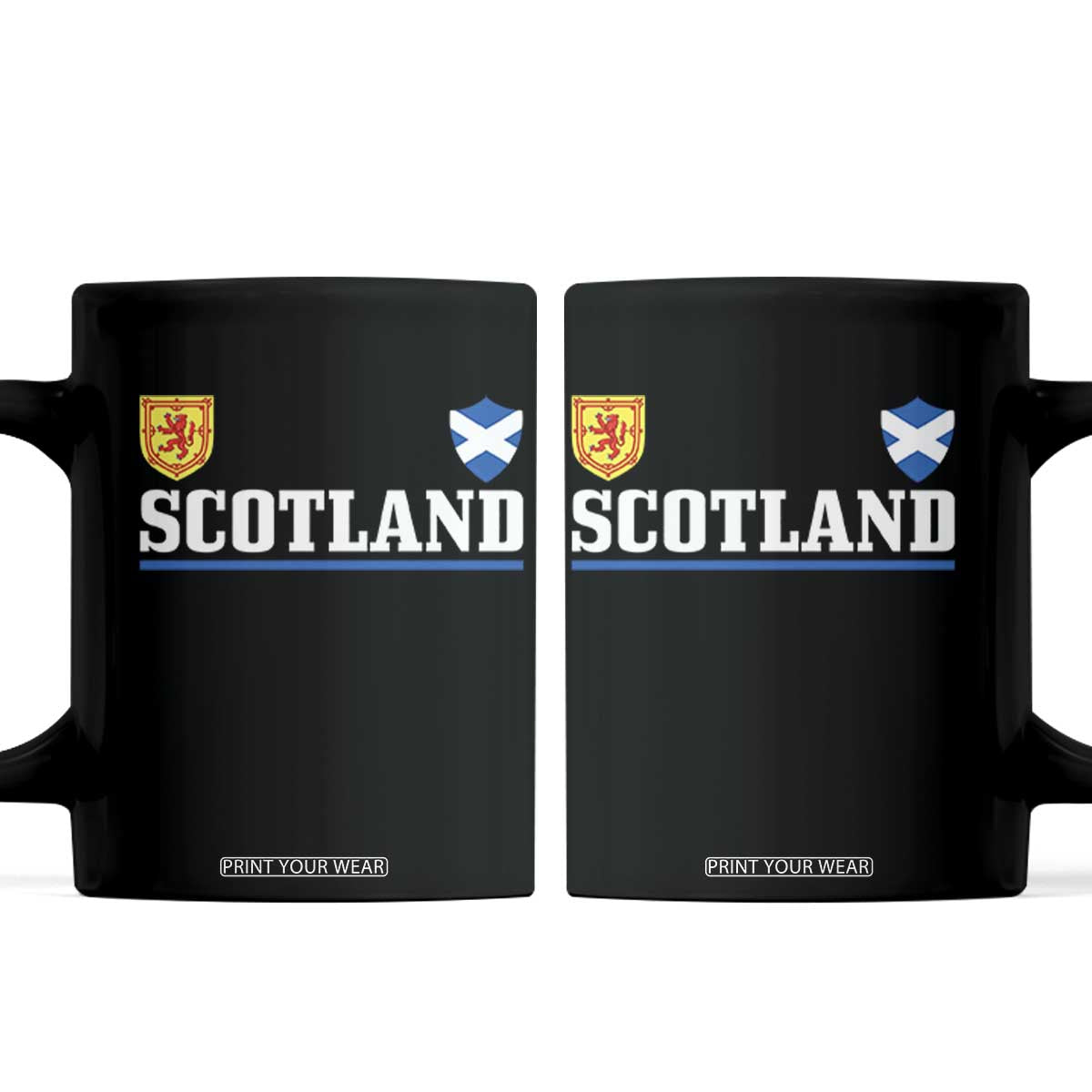 Scotland Dual Crest Lion Rampant Shield Saltire Flag Coffee Mug Football Fans Match Day