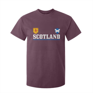 Scotland Dual Crest Lion Rampant Shield Saltire Flag T Shirt For Kid Football Fans Match Day