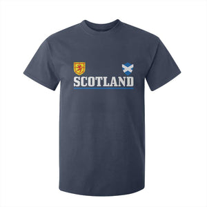 Scotland Dual Crest Lion Rampant Shield Saltire Flag T Shirt For Kid Football Fans Match Day