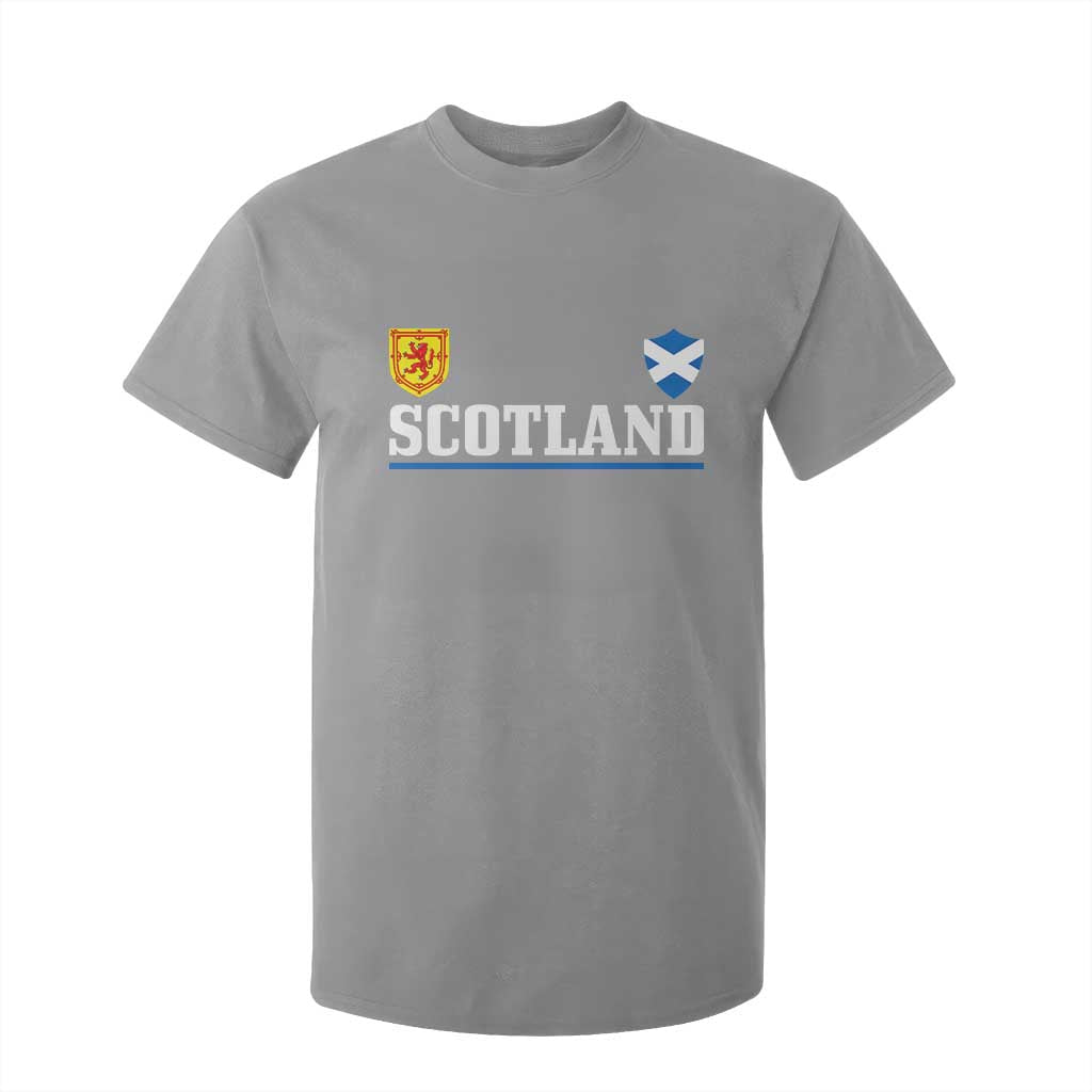 Scotland Dual Crest Lion Rampant Shield Saltire Flag T Shirt For Kid Football Fans Match Day