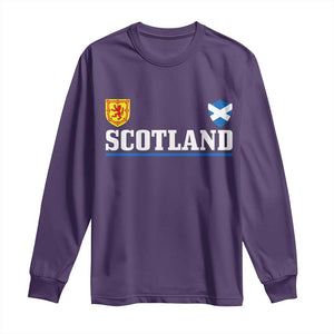Scotland Dual Crest Lion Rampant Shield Saltire Flag Long Sleeve Shirt Football Fans Match Day