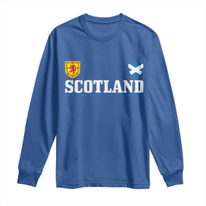Scotland Dual Crest Lion Rampant Shield Saltire Flag Long Sleeve Shirt Football Fans Match Day