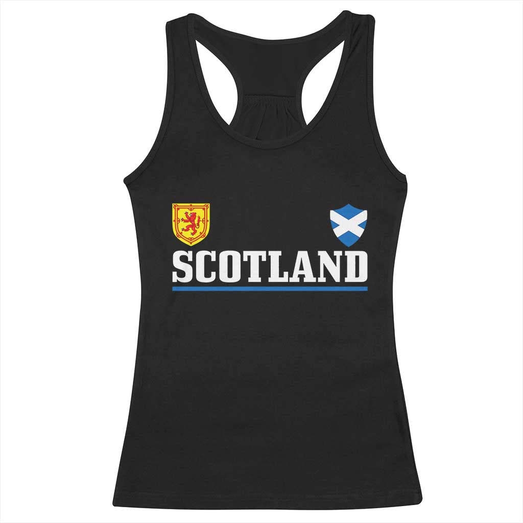 Scotland Dual Crest Lion Rampant Shield Saltire Flag Racerback Tank Top Football Fans Match Day TS02 Black Print Your Wear