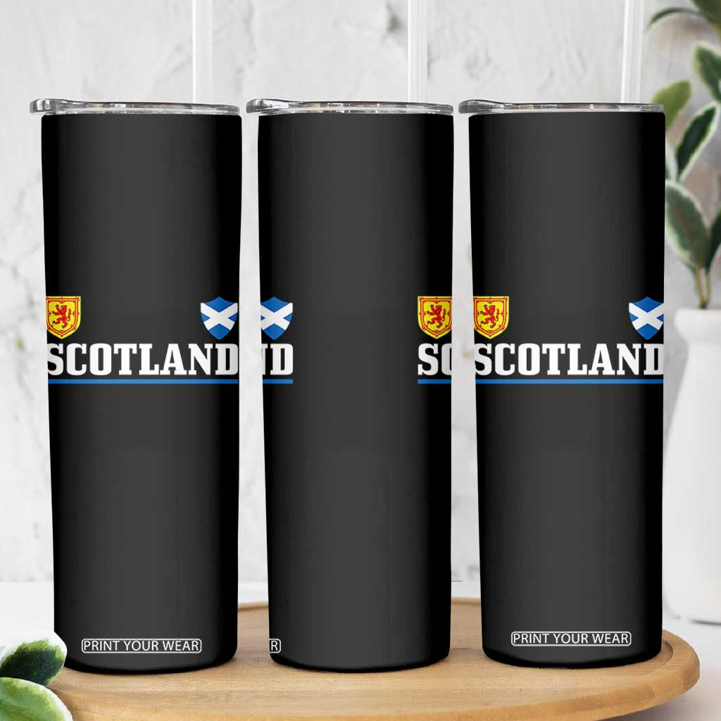 Scotland Dual Crest Lion Rampant Shield Saltire Flag Skinny Tumbler Football Fans Match Day