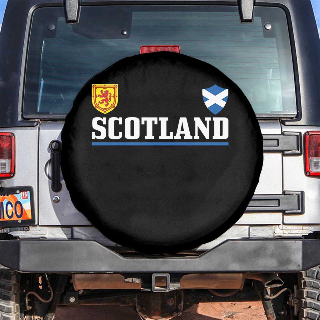 Scotland Dual Crest Lion Rampant Shield Saltire Flag Spare Tire Cover Football Fans Match Day TS02 No hole Black Print Your Wear