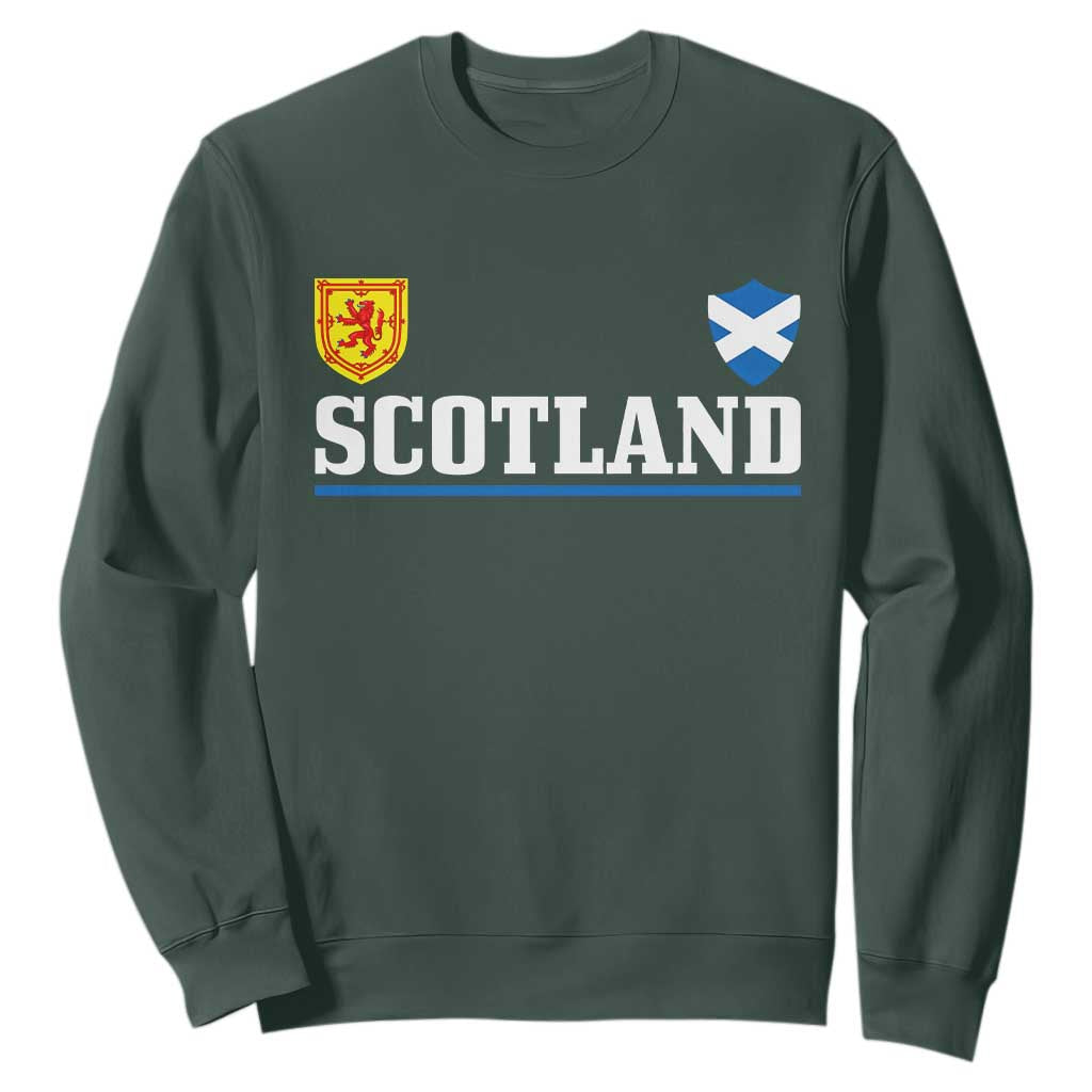 Scotland Dual Crest Lion Rampant Shield Saltire Flag Sweatshirt Football Fans Match Day