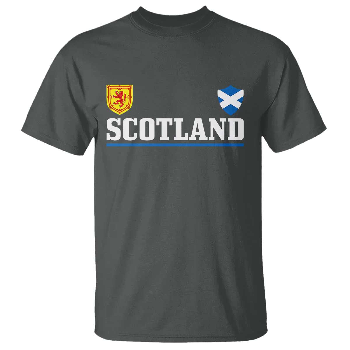 Scotland Dual Crest Lion Rampant Shield Saltire Flag T Shirt Football Fans Match Day