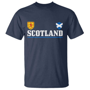 Scotland Dual Crest Lion Rampant Shield Saltire Flag T Shirt Football Fans Match Day