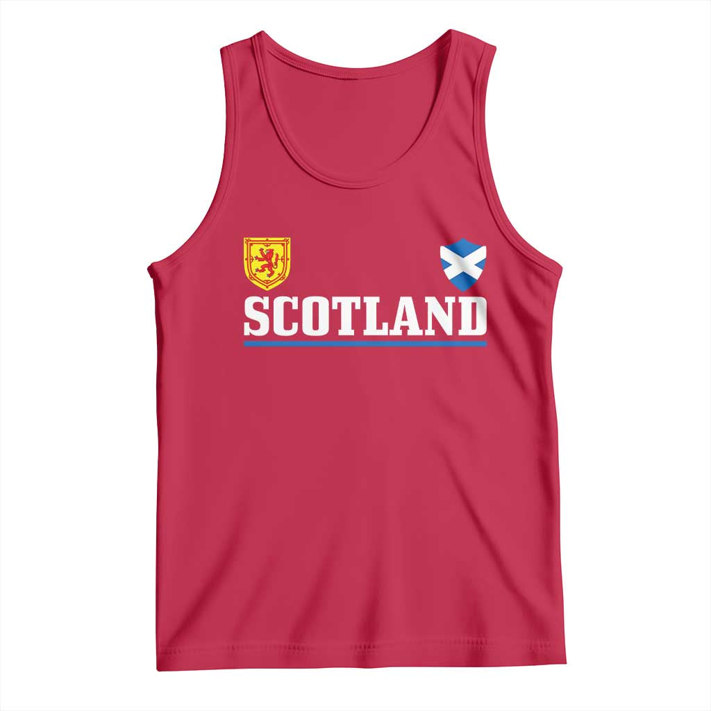 Scotland Dual Crest Lion Rampant Shield Saltire Flag Tank Top Football Fans Match Day