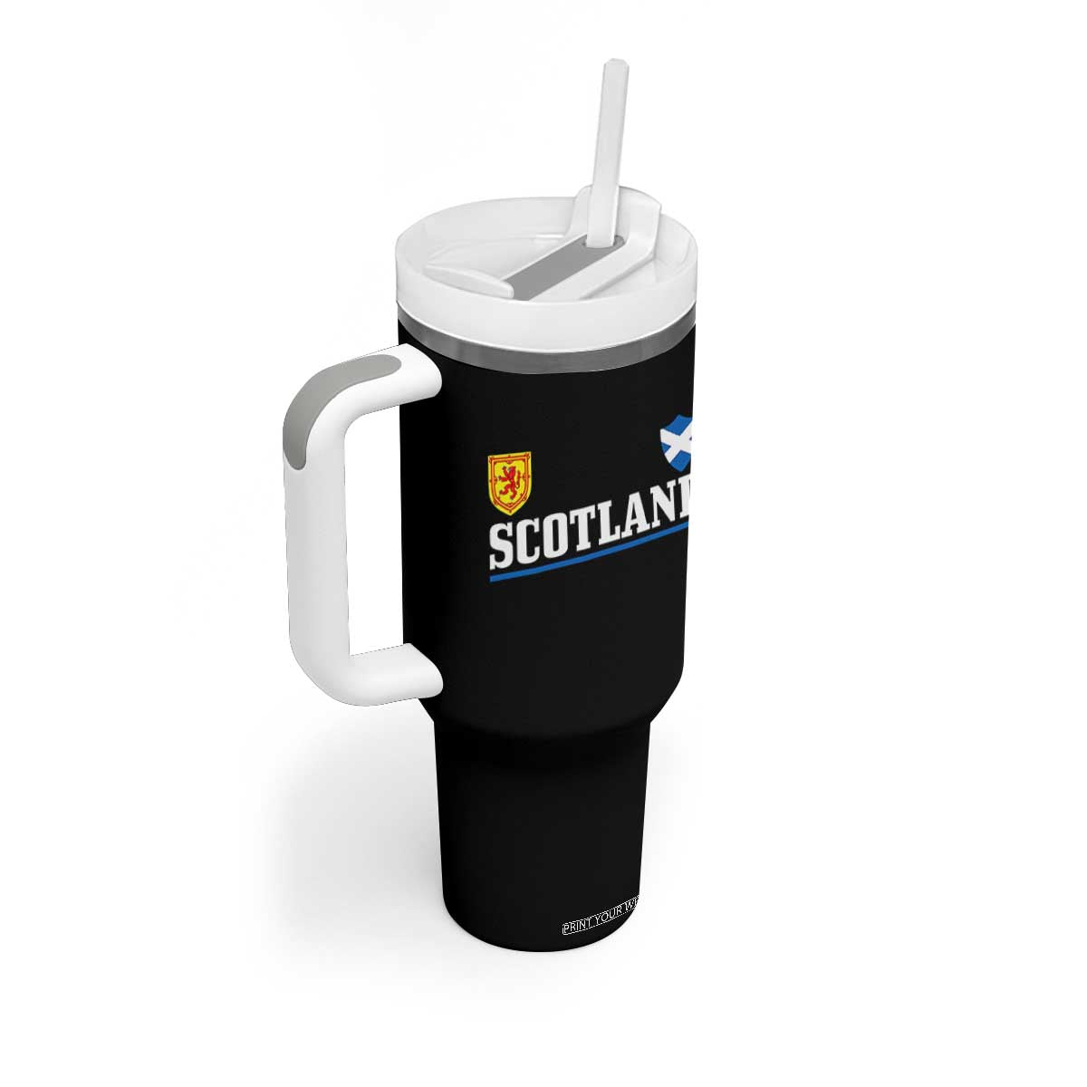 Scotland Dual Crest Lion Rampant Shield Saltire Flag Tumbler With Handle Football Fans Match Day