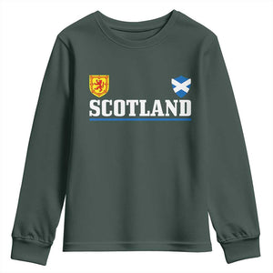 Scotland Dual Crest Lion Rampant Shield Saltire Flag Youth Sweatshirt Football Fans Match Day