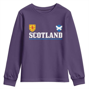 Scotland Dual Crest Lion Rampant Shield Saltire Flag Youth Sweatshirt Football Fans Match Day