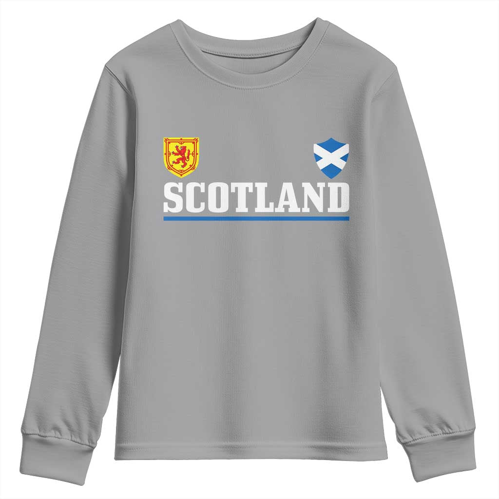 Scotland Dual Crest Lion Rampant Shield Saltire Flag Youth Sweatshirt Football Fans Match Day
