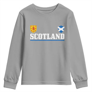Scotland Dual Crest Lion Rampant Shield Saltire Flag Youth Sweatshirt Football Fans Match Day
