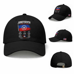 Educational Juneteenth Flag Symbolism Infographic Baseball Cap Freedom Day June 19 1865 History Meaning