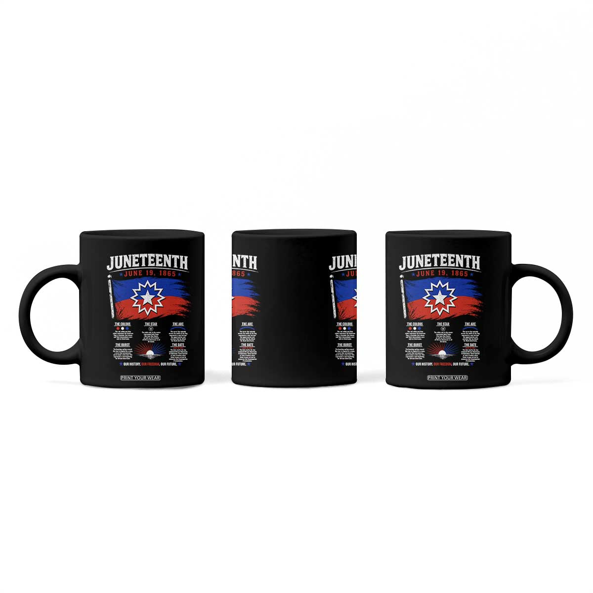 Educational Juneteenth Flag Symbolism Infographic Coffee Mug Freedom Day June 19 1865 History Meaning