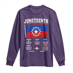 Educational Juneteenth Flag Symbolism Infographic Long Sleeve Shirt Freedom Day June 19 1865 History Meaning