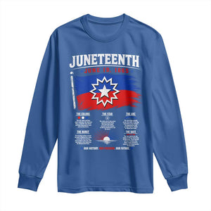 Educational Juneteenth Flag Symbolism Infographic Long Sleeve Shirt Freedom Day June 19 1865 History Meaning