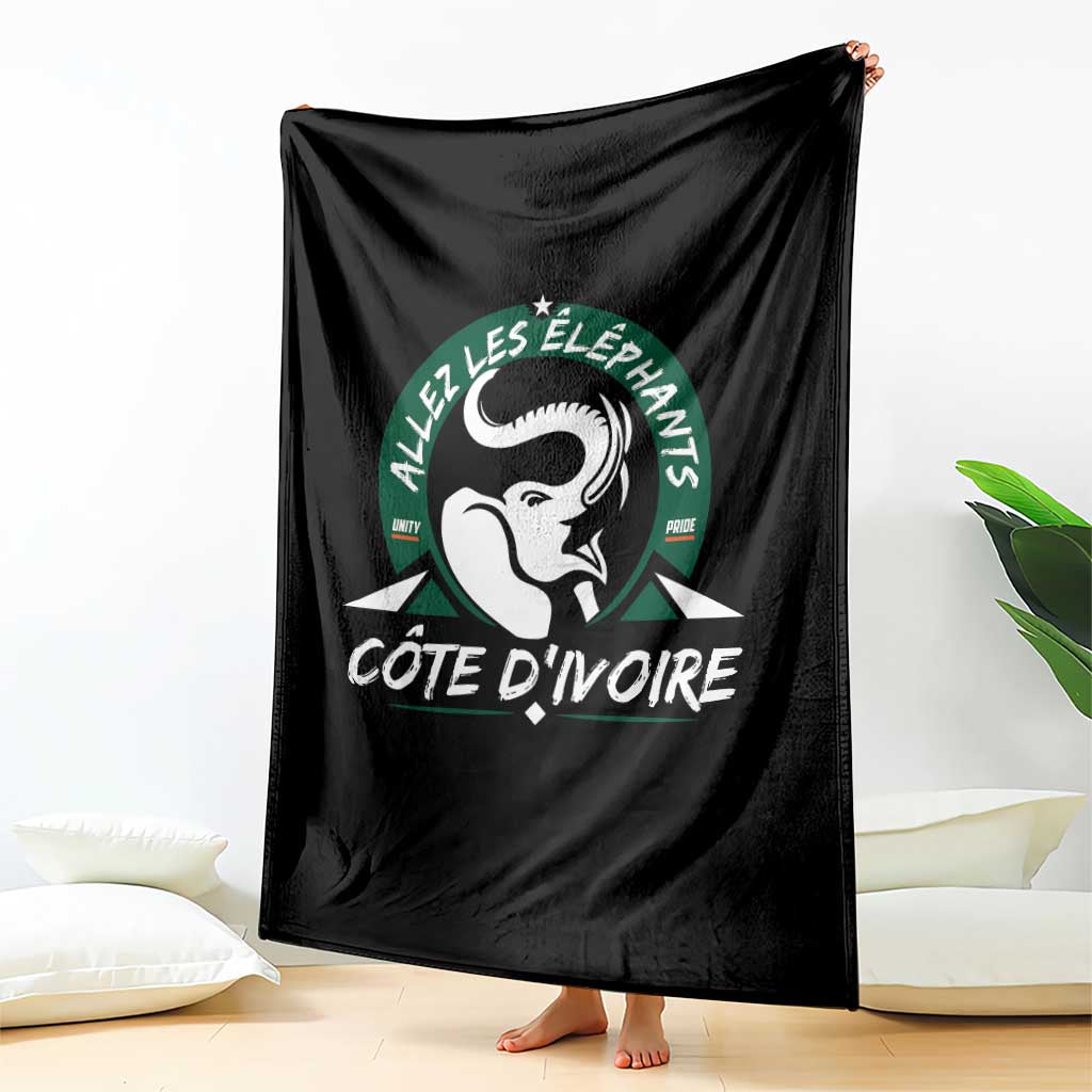 Allez Les Elephants Cote d'Ivoire Soccer Fan Throw Blanket Ivory Coast Pride Football Lovers