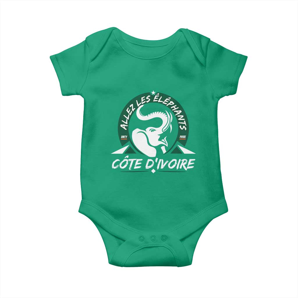 Allez Les Elephants Cote d'Ivoire Soccer Fan Baby Onesie Ivory Coast Pride Football Lovers