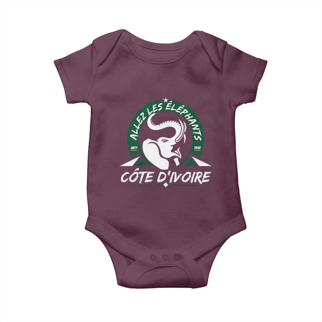 Allez Les Elephants Cote d'Ivoire Soccer Fan Baby Onesie Ivory Coast Pride Football Lovers