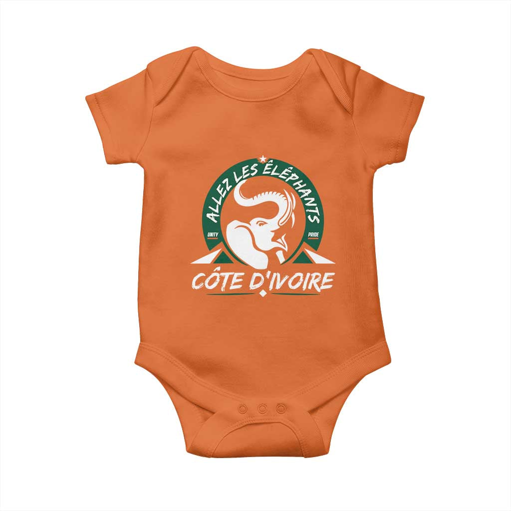 Allez Les Elephants Cote d'Ivoire Soccer Fan Baby Onesie Ivory Coast Pride Football Lovers