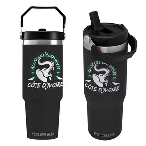 Allez Les Elephants Cote d'Ivoire Soccer Fan Flip Straw Tumbler Ivory Coast Pride Football Lovers