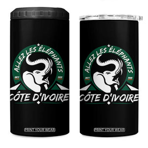 Allez Les Elephants Cote d'Ivoire Soccer Fan 4 in 1 Can Cooler Tumbler Ivory Coast Pride Football Lovers