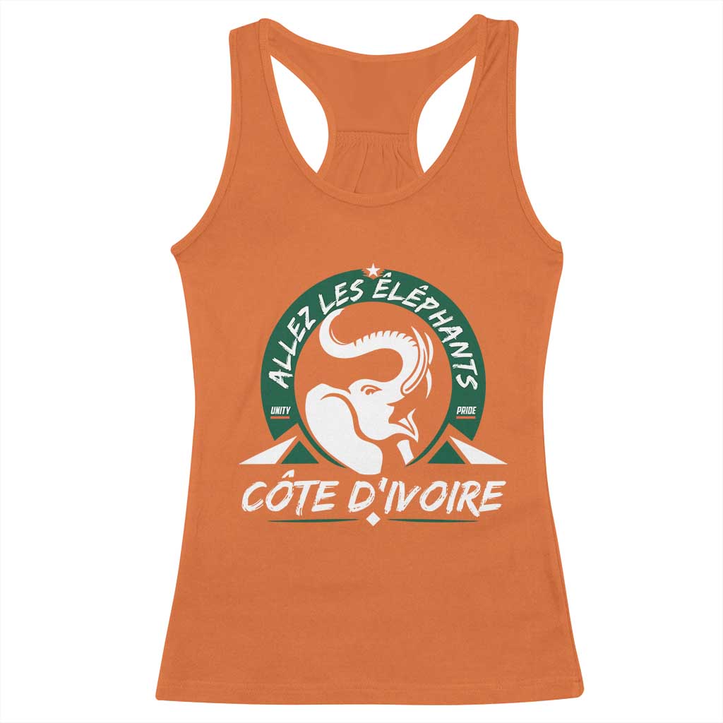Allez Les Elephants Cote d'Ivoire Soccer Fan Racerback Tank Top Ivory Coast Pride Football Lovers TS02 Orange Print Your Wear