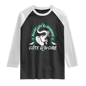 Allez Les Elephants Cote d'Ivoire Soccer Fan Raglan Shirt Ivory Coast Pride Football Lovers