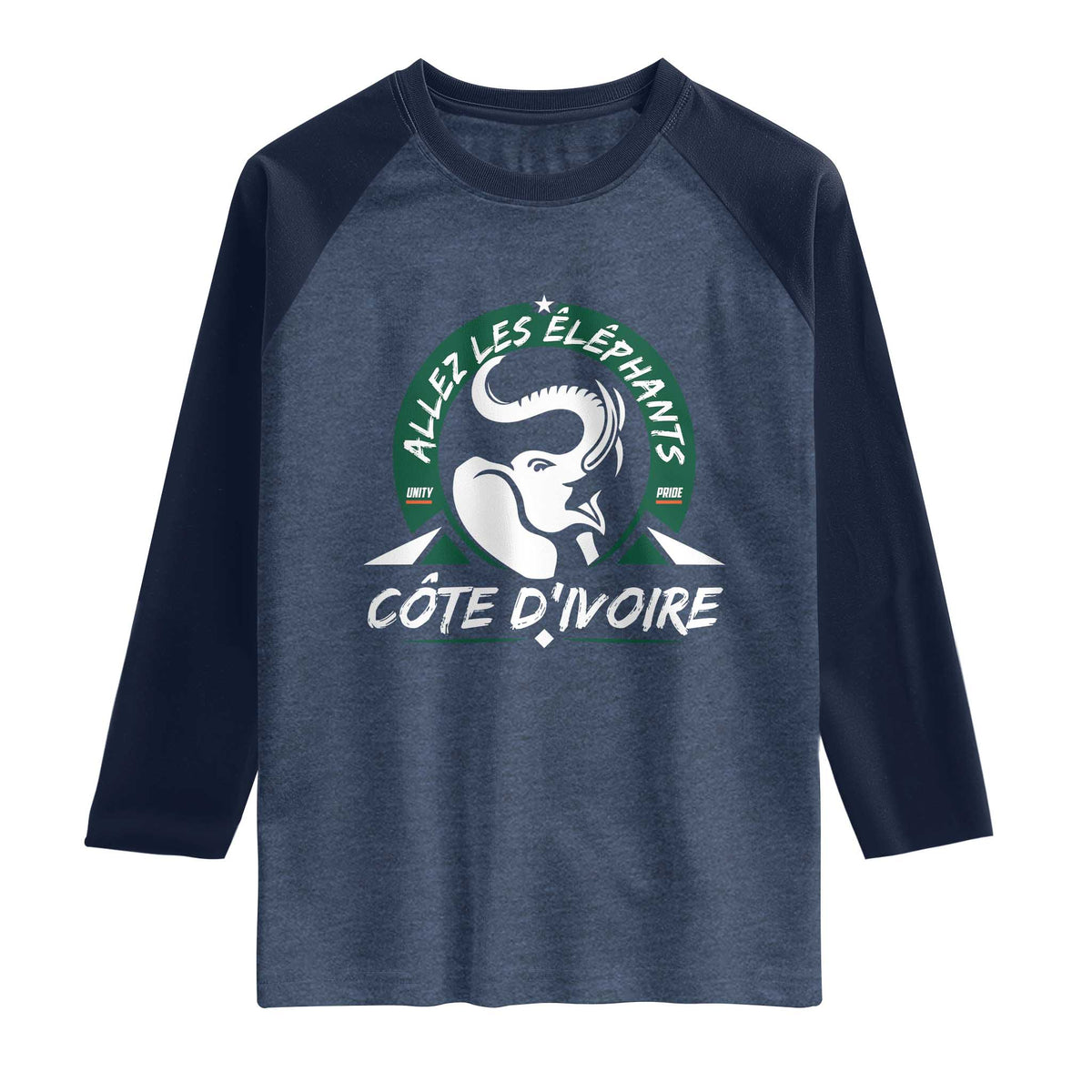 Allez Les Elephants Cote d'Ivoire Soccer Fan Raglan Shirt Ivory Coast Pride Football Lovers