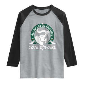 Allez Les Elephants Cote d'Ivoire Soccer Fan Raglan Shirt Ivory Coast Pride Football Lovers