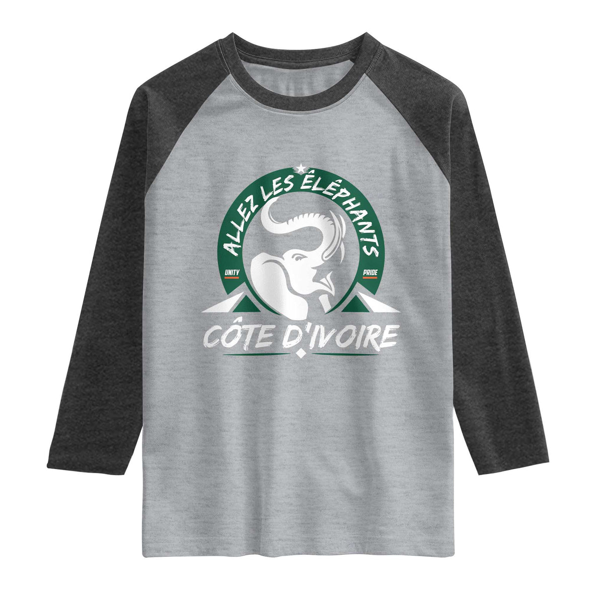 Allez Les Elephants Cote d'Ivoire Soccer Fan Raglan Shirt Ivory Coast Pride Football Lovers