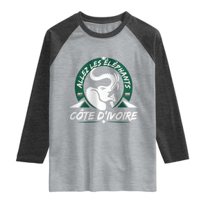 Allez Les Elephants Cote d'Ivoire Soccer Fan Raglan Shirt Ivory Coast Pride Football Lovers