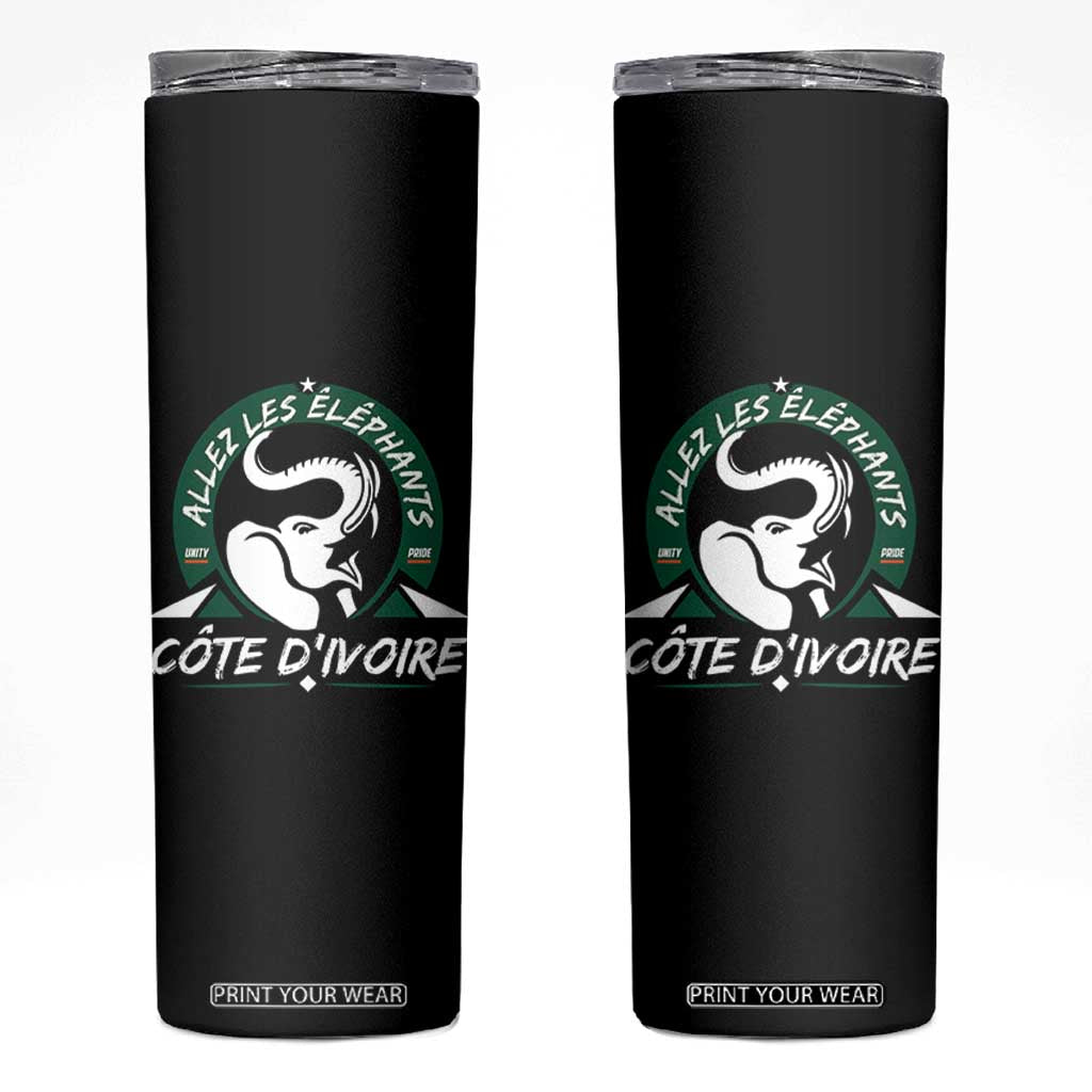 Allez Les Elephants Cote d'Ivoire Soccer Fan Skinny Tumbler Ivory Coast Pride Football Lovers