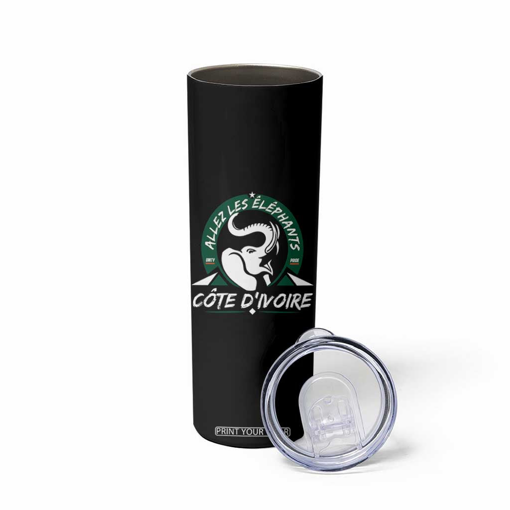 Allez Les Elephants Cote d'Ivoire Soccer Fan Skinny Tumbler Ivory Coast Pride Football Lovers