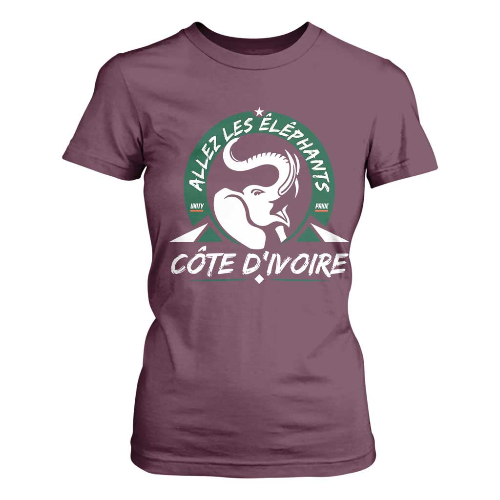 Allez Les Elephants Cote d'Ivoire Soccer Fan T Shirt For Women Ivory Coast Pride Football Lovers